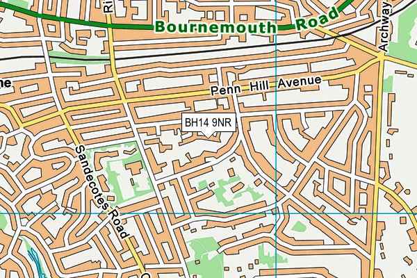 BH14 9NR map - OS VectorMap District (Ordnance Survey)