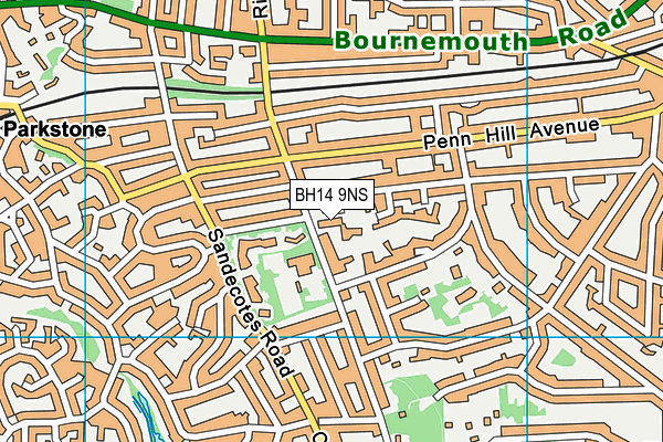BH14 9NS map - OS VectorMap District (Ordnance Survey)