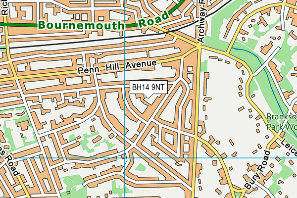 BH14 9NT map - OS VectorMap District (Ordnance Survey)