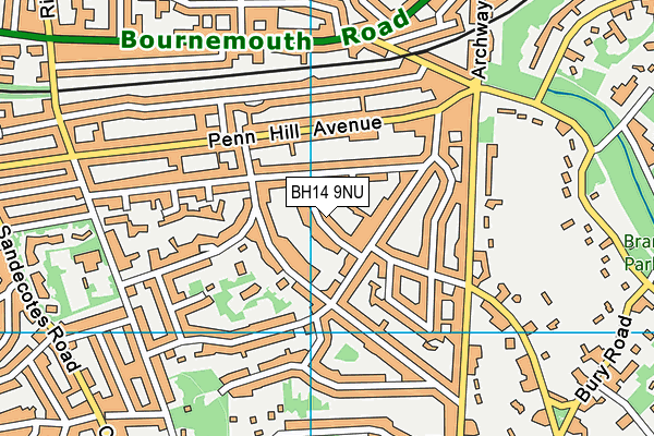 BH14 9NU map - OS VectorMap District (Ordnance Survey)