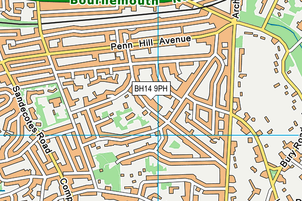 BH14 9PH map - OS VectorMap District (Ordnance Survey)