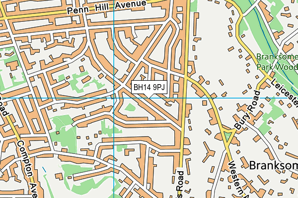 BH14 9PJ map - OS VectorMap District (Ordnance Survey)