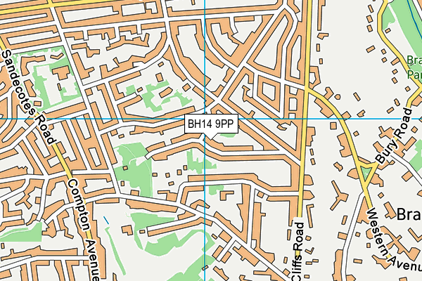 BH14 9PP map - OS VectorMap District (Ordnance Survey)