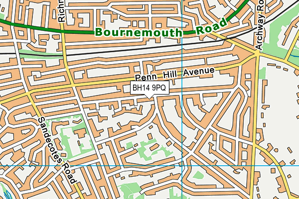BH14 9PQ map - OS VectorMap District (Ordnance Survey)