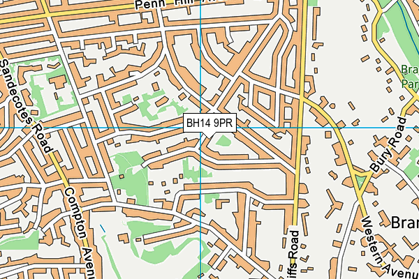 BH14 9PR map - OS VectorMap District (Ordnance Survey)