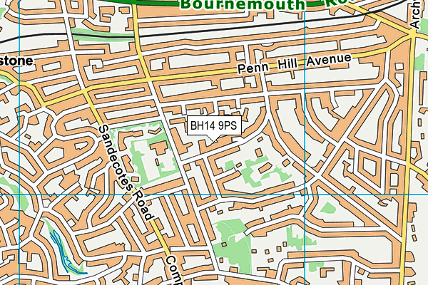 BH14 9PS map - OS VectorMap District (Ordnance Survey)