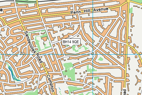 BH14 9QE map - OS VectorMap District (Ordnance Survey)