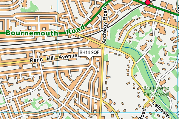 BH14 9QF map - OS VectorMap District (Ordnance Survey)