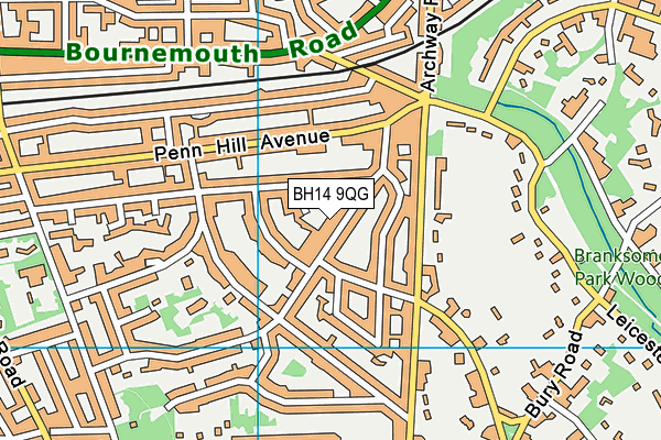 BH14 9QG map - OS VectorMap District (Ordnance Survey)