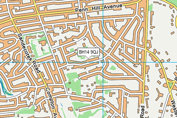 BH14 9QJ map - OS VectorMap District (Ordnance Survey)