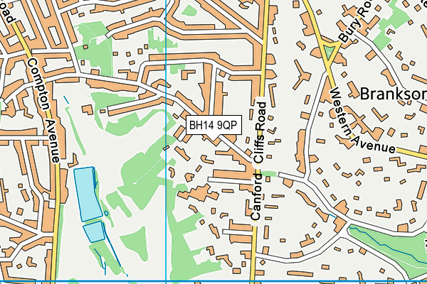 BH14 9QP map - OS VectorMap District (Ordnance Survey)