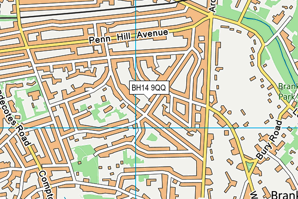 BH14 9QQ map - OS VectorMap District (Ordnance Survey)
