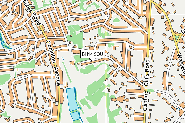BH14 9QU map - OS VectorMap District (Ordnance Survey)