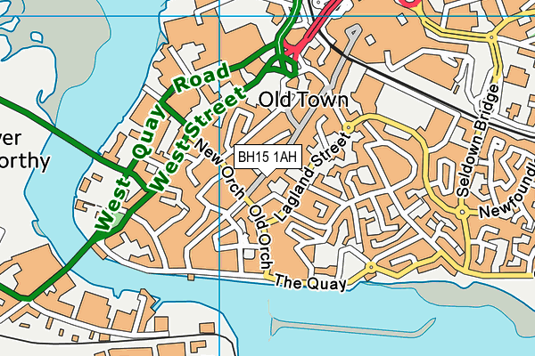 BH15 1AH map - OS VectorMap District (Ordnance Survey)