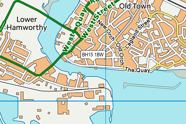 BH15 1BW map - OS VectorMap District (Ordnance Survey)