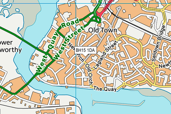 BH15 1DA map - OS VectorMap District (Ordnance Survey)