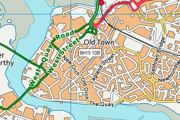 BH15 1DB map - OS VectorMap District (Ordnance Survey)