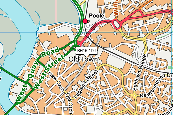 BH15 1DJ map - OS VectorMap District (Ordnance Survey)