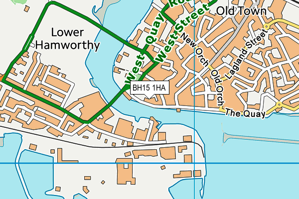BH15 1HA map - OS VectorMap District (Ordnance Survey)