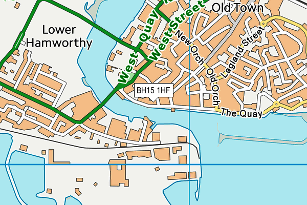 BH15 1HF map - OS VectorMap District (Ordnance Survey)