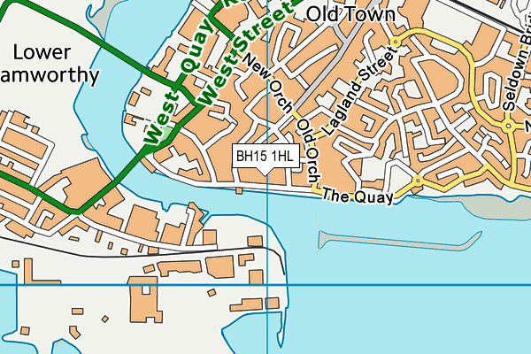 BH15 1HL map - OS VectorMap District (Ordnance Survey)