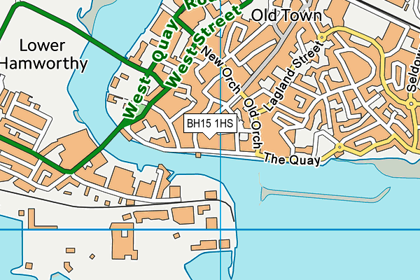 BH15 1HS map - OS VectorMap District (Ordnance Survey)