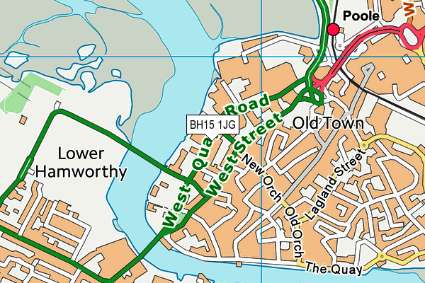 BH15 1JG map - OS VectorMap District (Ordnance Survey)