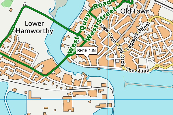 BH15 1JN map - OS VectorMap District (Ordnance Survey)