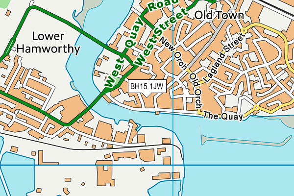 BH15 1JW map - OS VectorMap District (Ordnance Survey)
