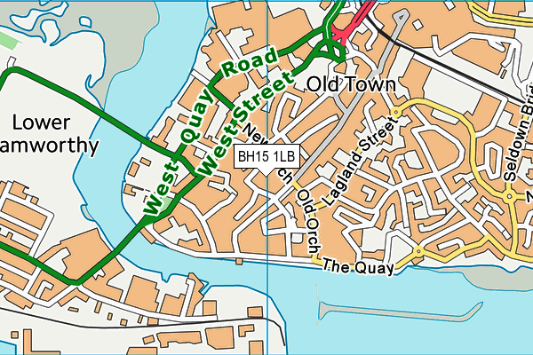 BH15 1LB map - OS VectorMap District (Ordnance Survey)