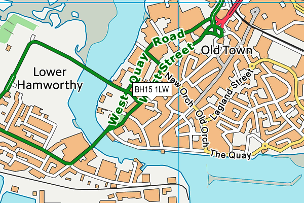 BH15 1LW map - OS VectorMap District (Ordnance Survey)