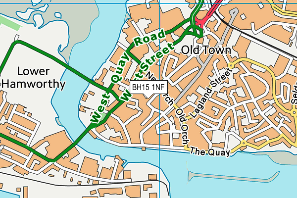 BH15 1NF map - OS VectorMap District (Ordnance Survey)