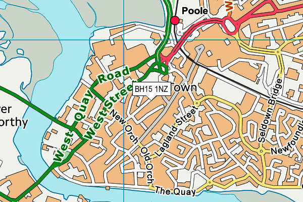 BH15 1NZ map - OS VectorMap District (Ordnance Survey)