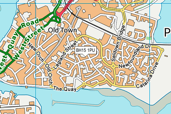 BH15 1PU map - OS VectorMap District (Ordnance Survey)