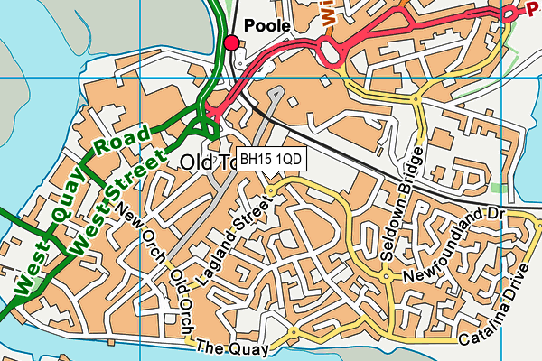 BH15 1QD map - OS VectorMap District (Ordnance Survey)