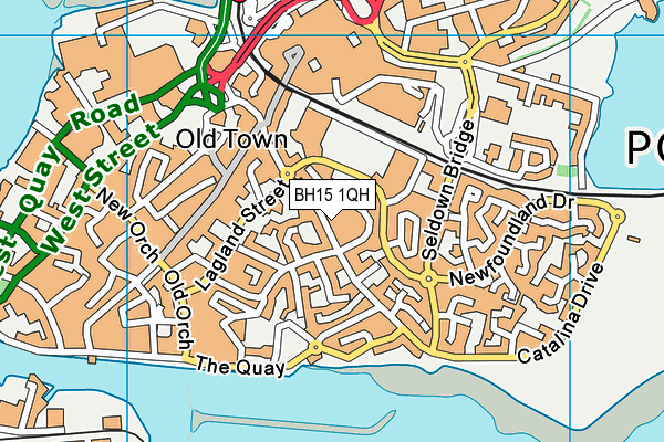 BH15 1QH map - OS VectorMap District (Ordnance Survey)