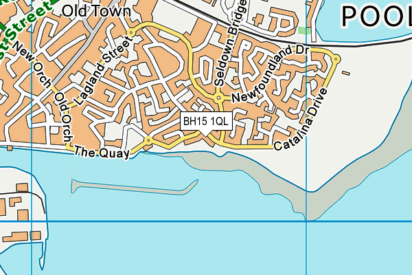 BH15 1QL map - OS VectorMap District (Ordnance Survey)