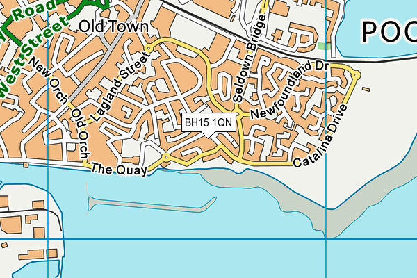 BH15 1QN map - OS VectorMap District (Ordnance Survey)