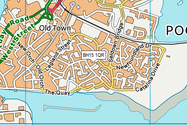 BH15 1QR map - OS VectorMap District (Ordnance Survey)