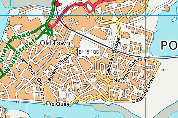 BH15 1QS map - OS VectorMap District (Ordnance Survey)