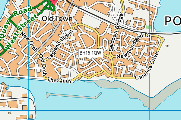 BH15 1QW map - OS VectorMap District (Ordnance Survey)