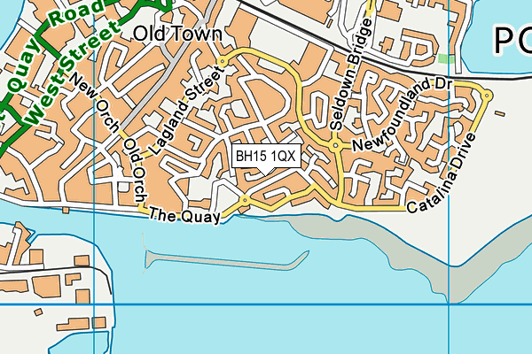 BH15 1QX map - OS VectorMap District (Ordnance Survey)
