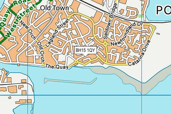 BH15 1QY map - OS VectorMap District (Ordnance Survey)