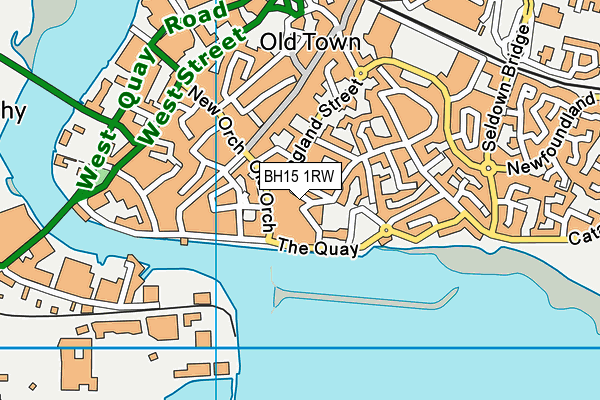 BH15 1RW map - OS VectorMap District (Ordnance Survey)