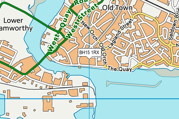 BH15 1RX map - OS VectorMap District (Ordnance Survey)