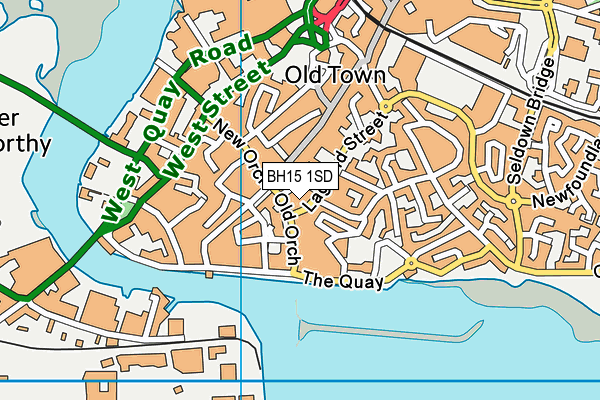 BH15 1SD map - OS VectorMap District (Ordnance Survey)