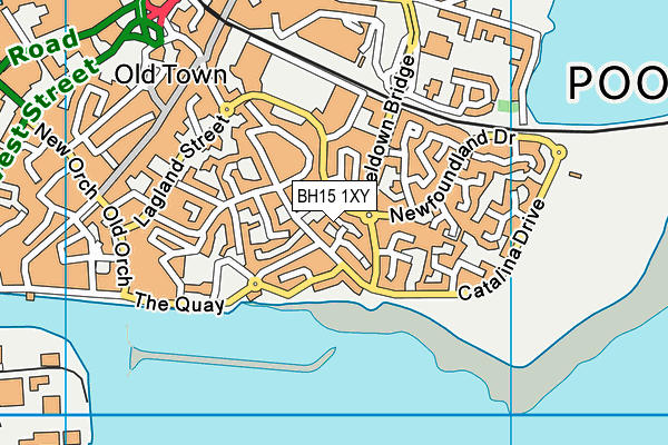 BH15 1XY map - OS VectorMap District (Ordnance Survey)
