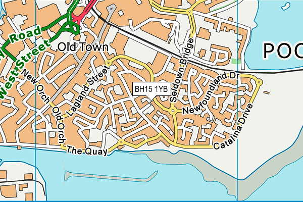 BH15 1YB map - OS VectorMap District (Ordnance Survey)