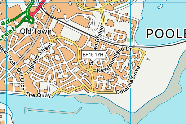 BH15 1YH map - OS VectorMap District (Ordnance Survey)