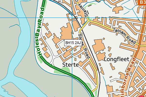 BH15 2AJ map - OS VectorMap District (Ordnance Survey)